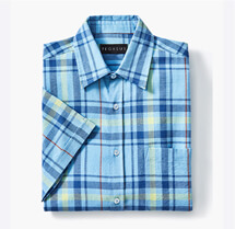 Short Sleeve Cotton Check Shirt - MF601